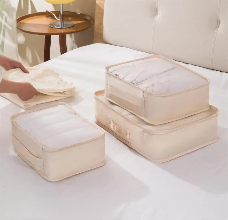 Clothes Storage Box Travel Wallet Bag Insert Fabric Bedroom Closet Hanging Organizer Storage Holders For Cloth Travel Organizer