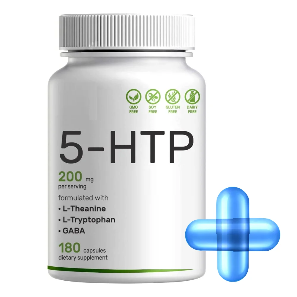 Hot sales Dietary Supplement L-Theanine Gaba 5-Htp Capsules 200Mg 5-hydroxytryptophan 5-Htp