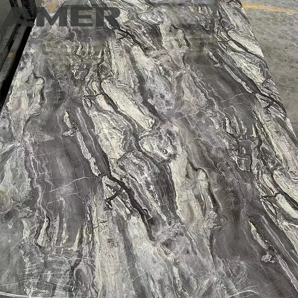 Amer OEM оптовая продажа китайская фабрика 1220x2440 мм размер УФ-печати ПВХ бесплатные вспенивающие мраморные доски УФ-мраморный лист