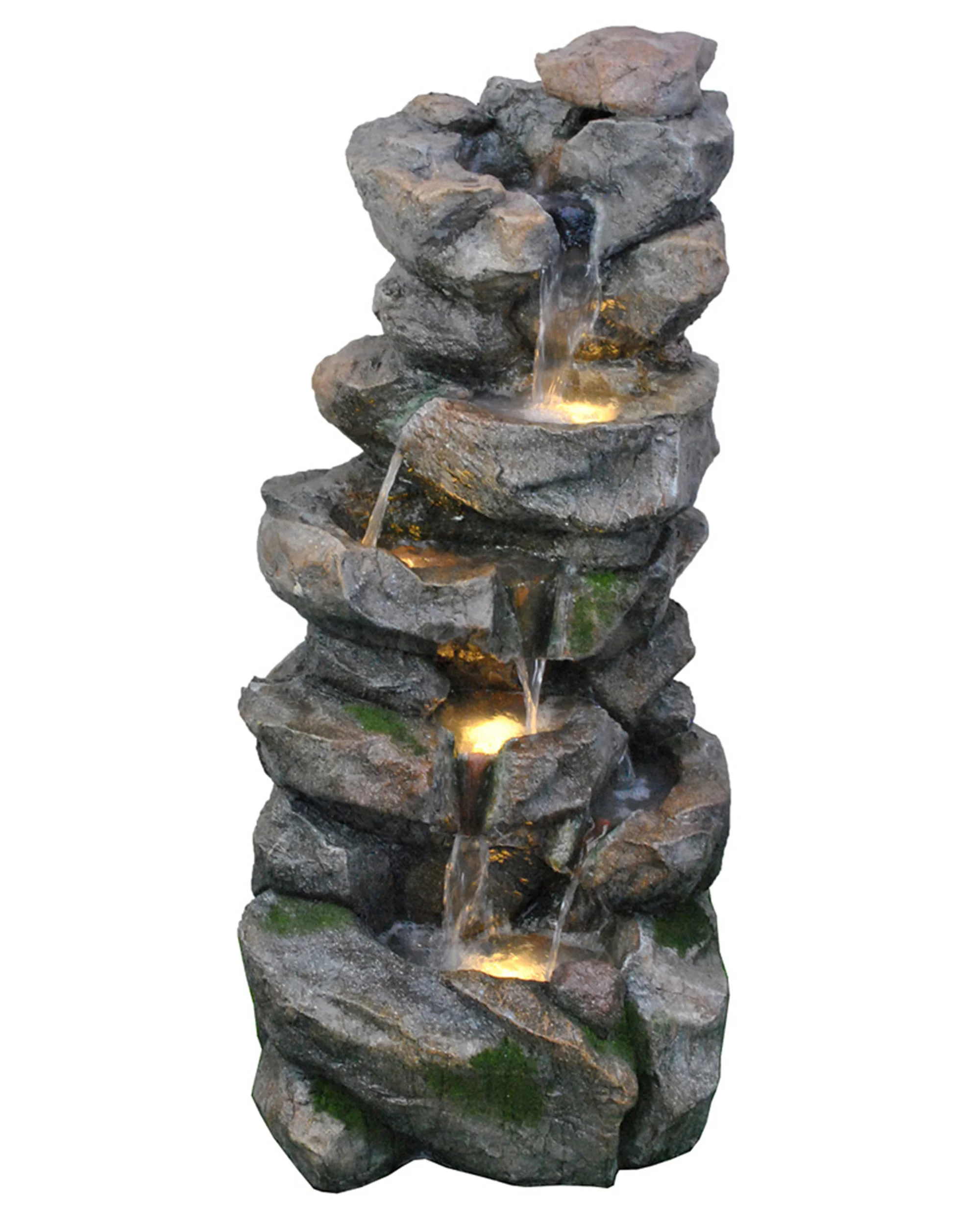 Stone Garden Products Tiers Cadcading House Decoration Waterfall Water Fountain Home Decoration Resin Customized Logo Europe FUJ