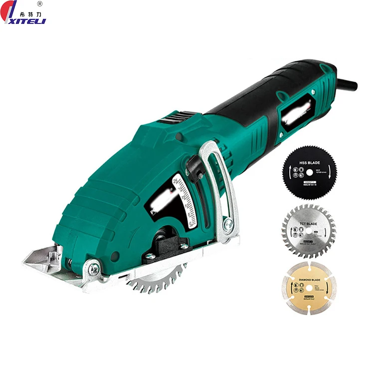 POSENPRO Electric Mini Circular Saw 700W Mini Saw Hand Tool, 3pcs Blades, Parallel Guide Attachment Tools for Wood Saw Metal Saw
