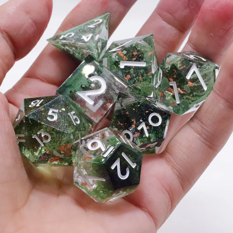 Best Selling Transparent Resin Dice Gold Foil Resin Peony Powder Dice