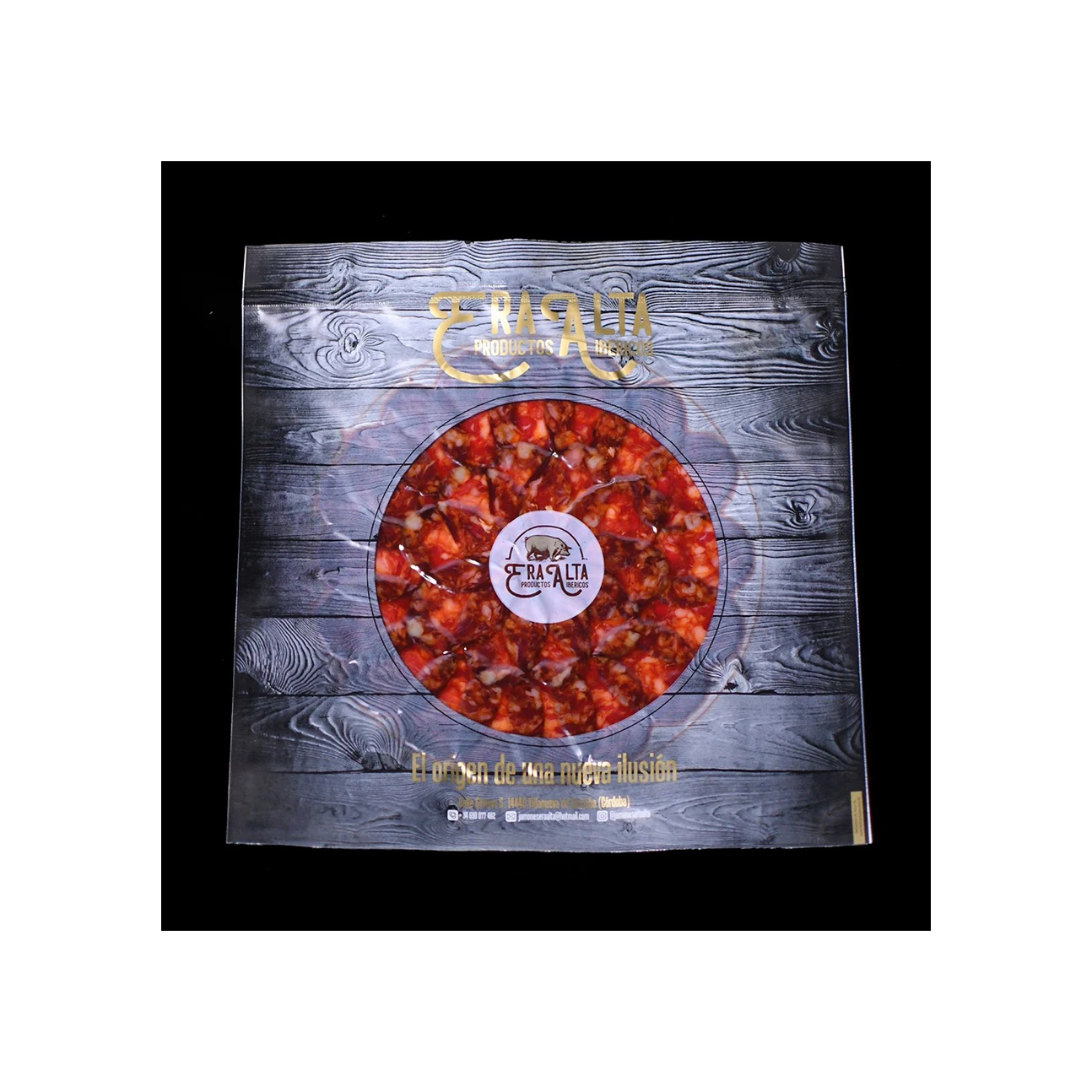 Popular delicious wholesale Spain storage snacks other food cured black iberian pig pork sausage slice for sale