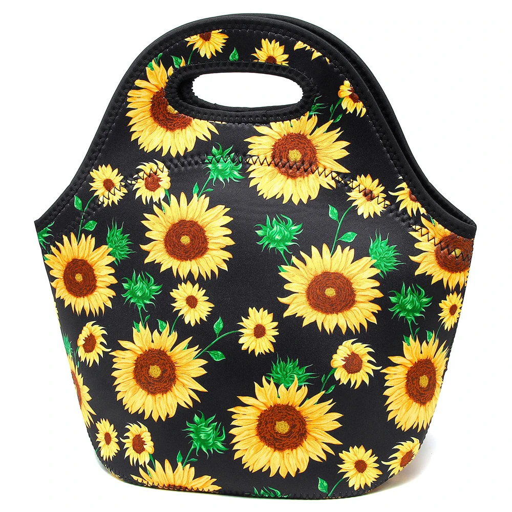 Modern Cartoon Designer Character Pack Leopard Food Picnic Baby Sublimation Blank Neoprene Small Tote Lunch Bag For Girls