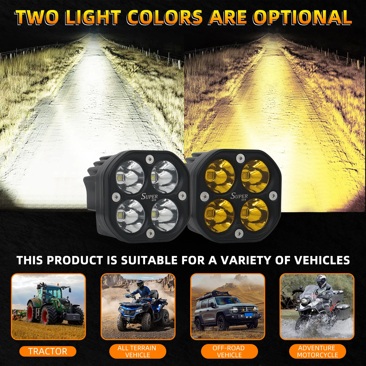wholesale 40W 12V/35V led work light LED work lamp for Bus Off-road vehicles 4X4  Super Bright Waterproof Work light