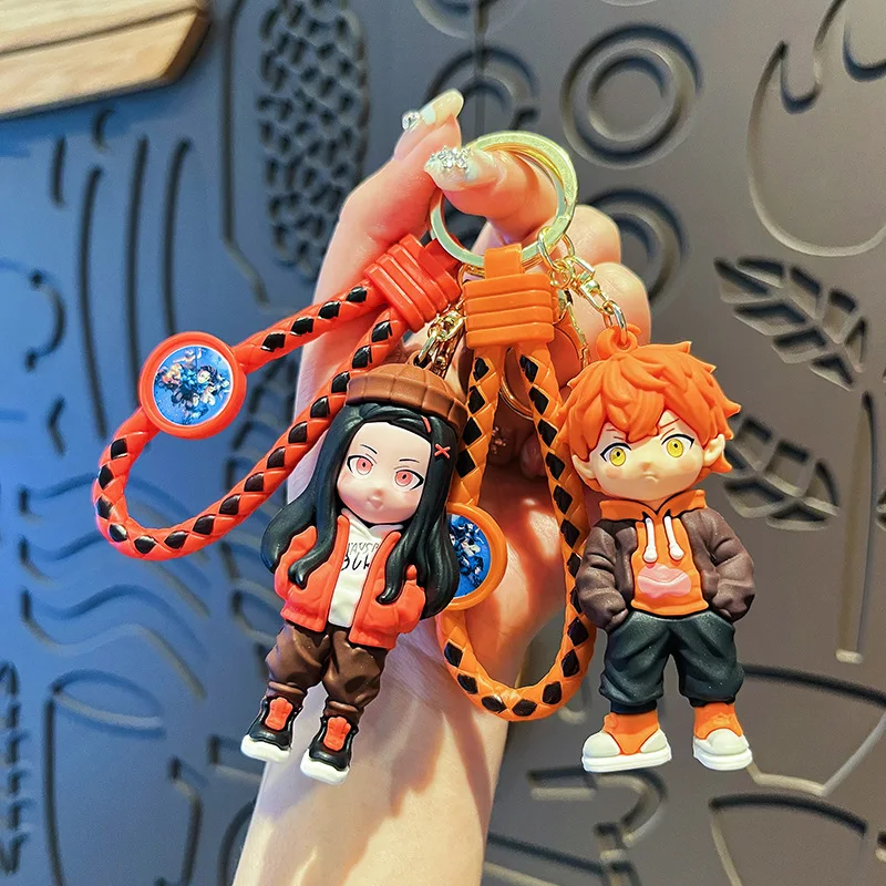 Cheap Wholesale Cute Kawaii 3D Silicon Keychain Demon Killer Anime Rubber Characters Soft PVC Keychain