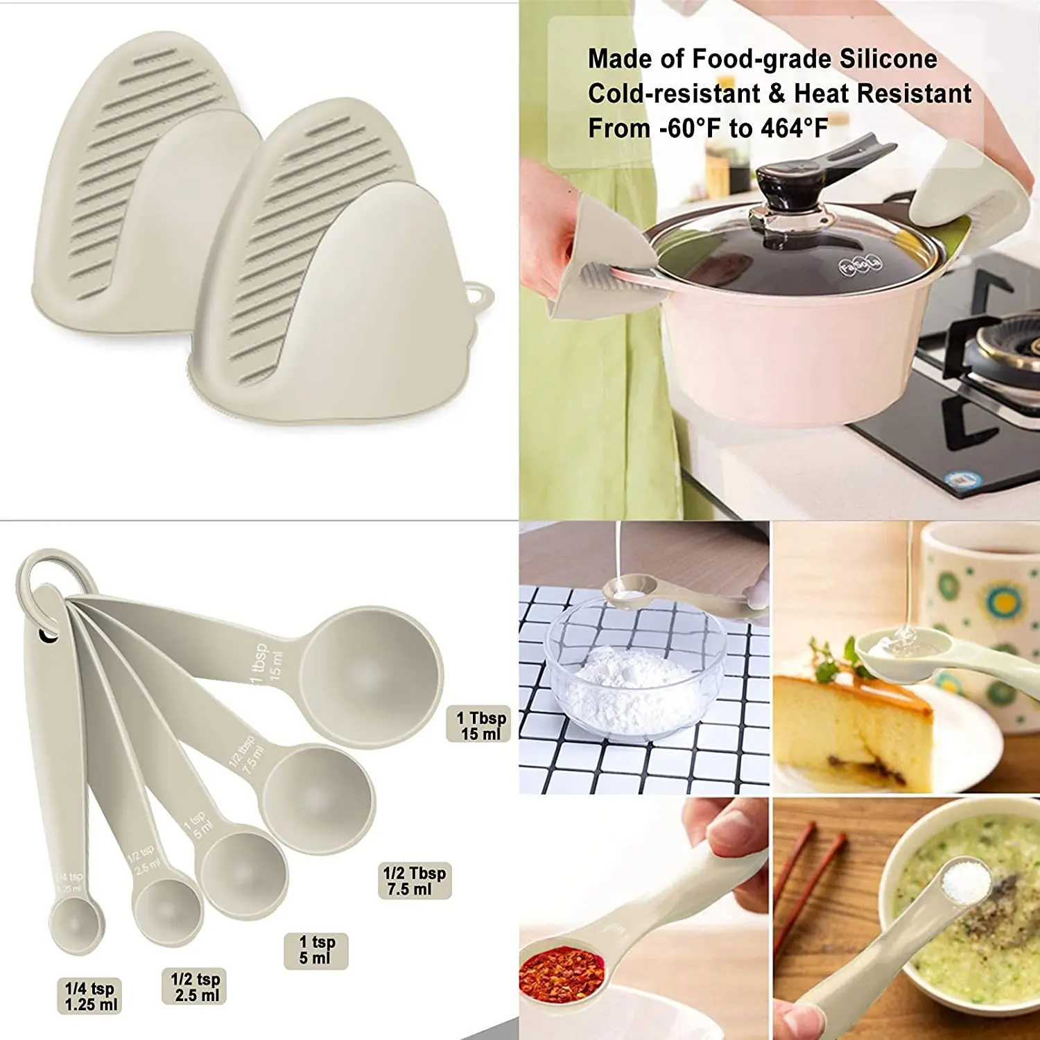 Hot Selling White Cooking Tool Set with Silicone Turner Ladle Spatula Nonstick Kitchen Utensils Sets for Kitchen
