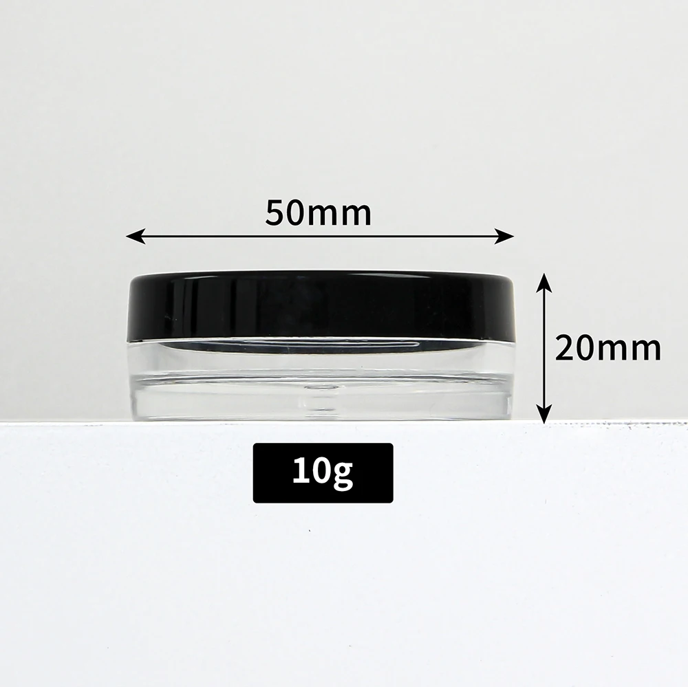 Free Sample 10g Clear Plastic Small Jar Empty Cosmetic Packaging for Eye Cream Lip Balm Container Mini Loose Powder Jar