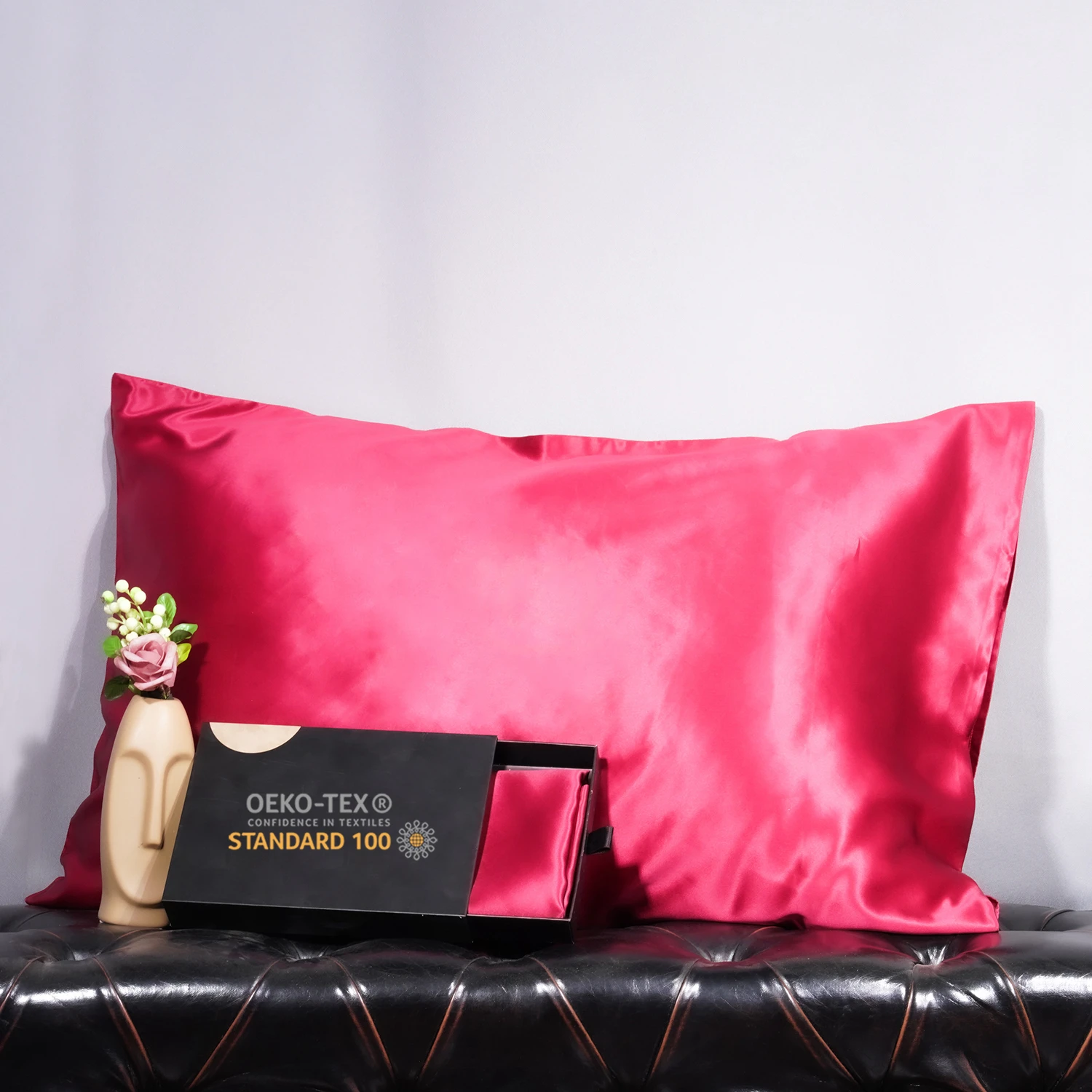 Wholesale 100% Organic Mulberry Silk Pillowcase 16 19 22 Momme King Queen Sizes Knitted Zipper Silk Pillow Case