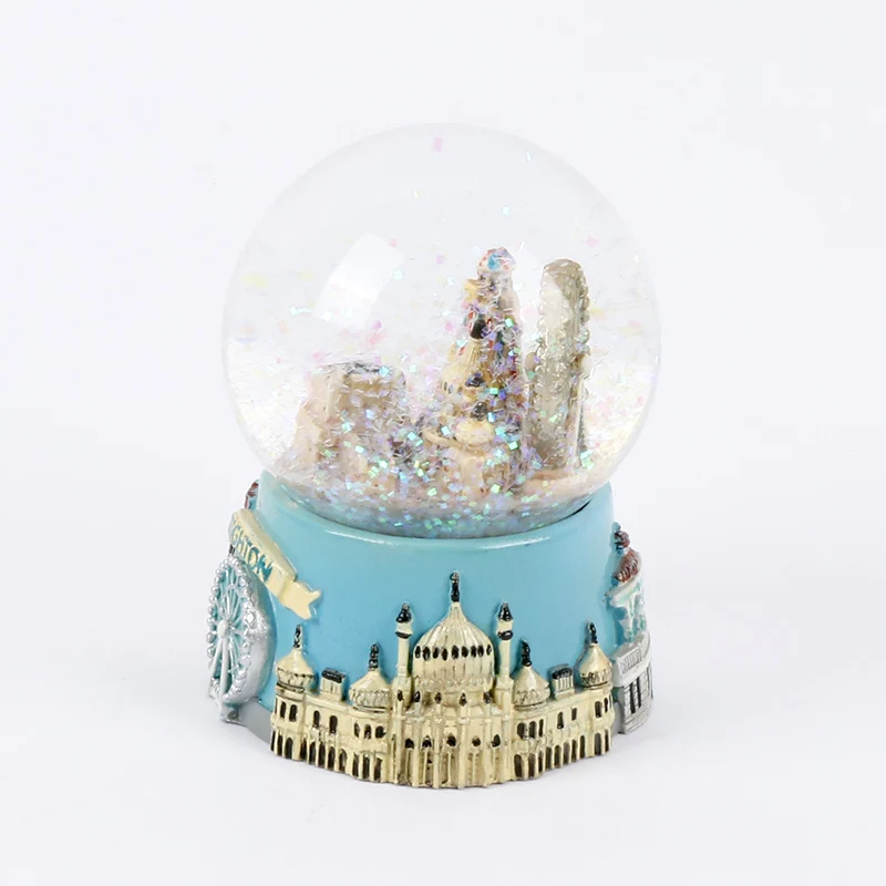 Personalized  Big Brighton London England Resin Tourist Souvenir Snow Ball christmas snow globe corporate promotional gift items