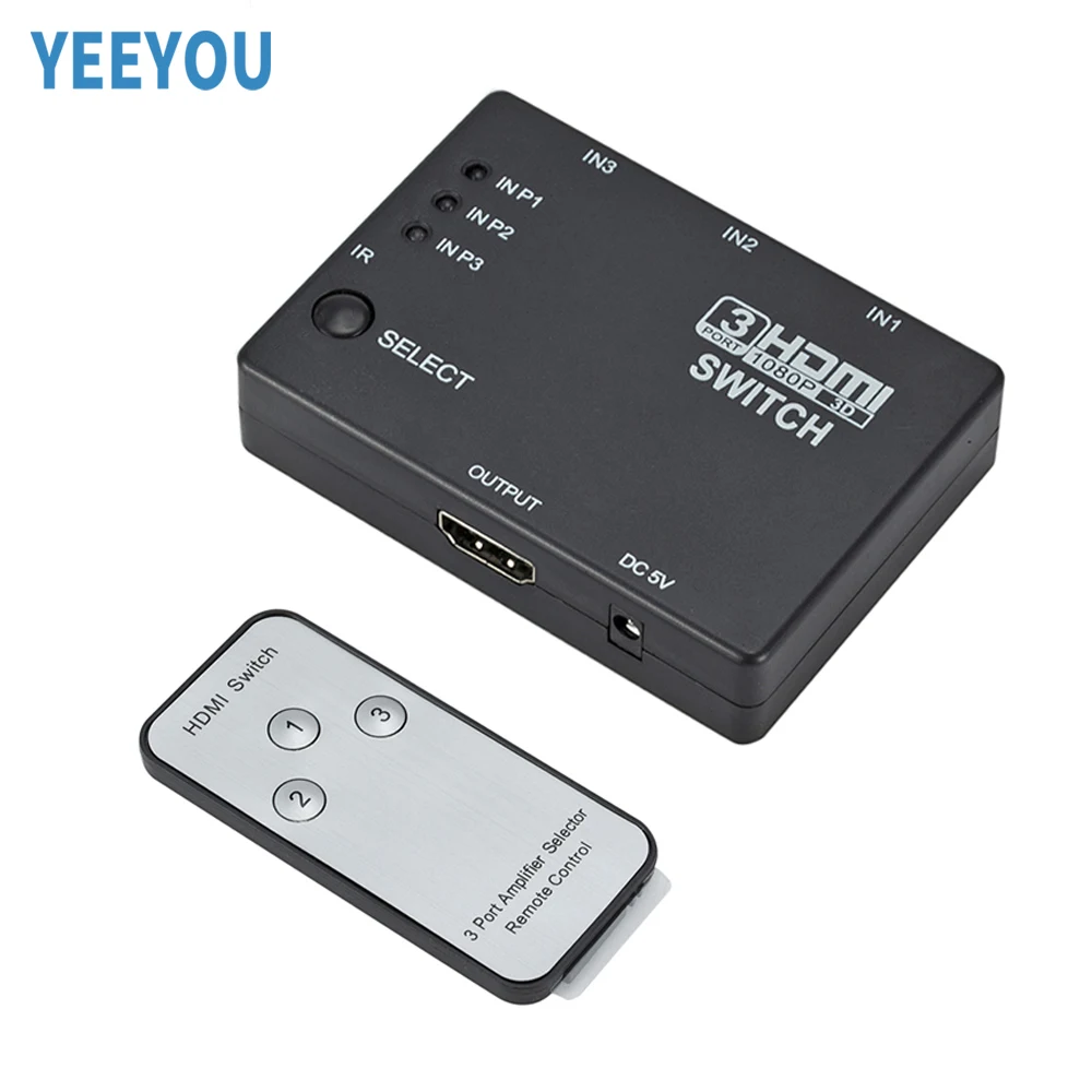 Hdm i 3 Port Switch With Pigtail Cable Supports Full 1080p 3d Player For Tv Pc More 1080p Hd mi 3x1 Splitter