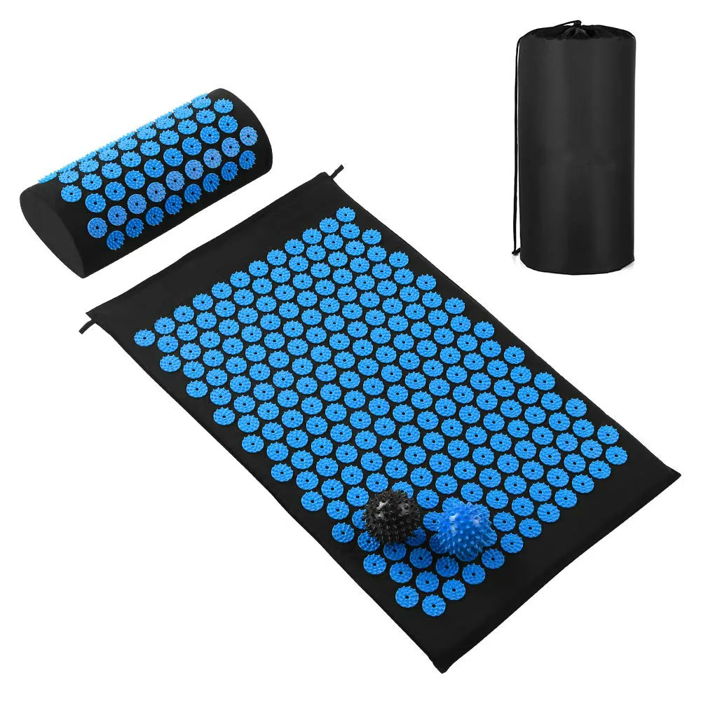 Acupressure Mat and Pillow Set  Acupuncture Yoga Cushion for Back and Neck Pain Relief, Relieve Your Stress and Sciatic Pain