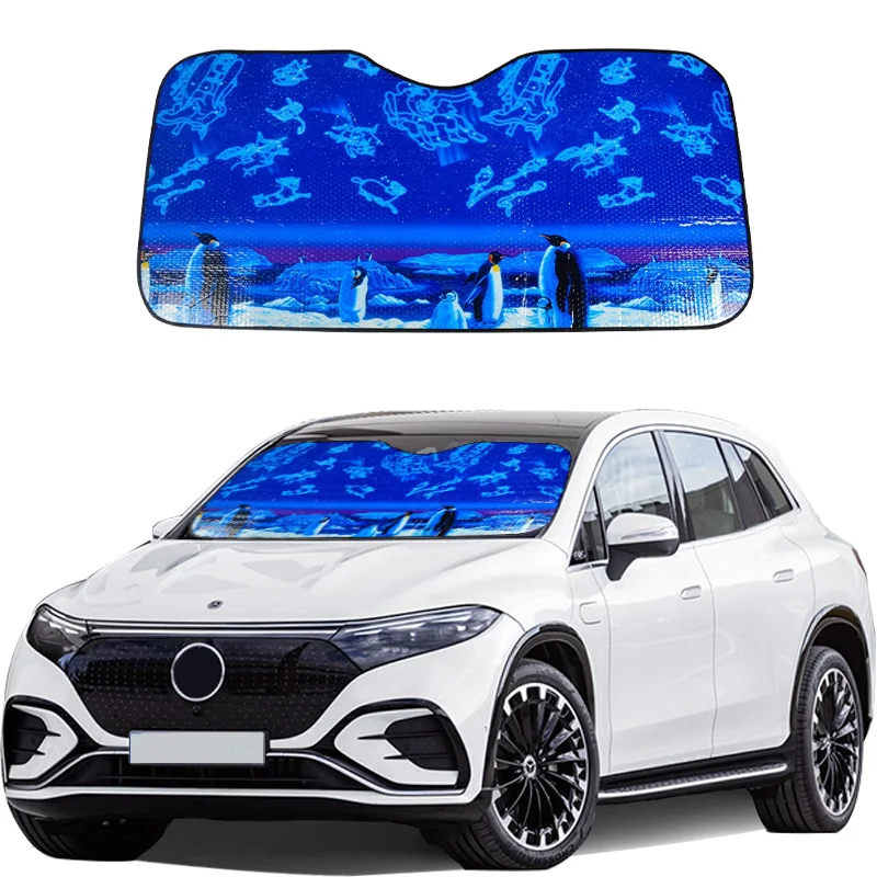 Custom Bus Truck Front Windshield Car Sun Shade Foldable Waterproof Auto Sunshade