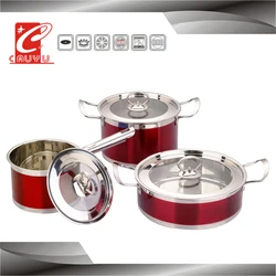 6Pcs Colorful Stainless Steel Cooking Pots Set Juego De Olla Acero De Inoxidable