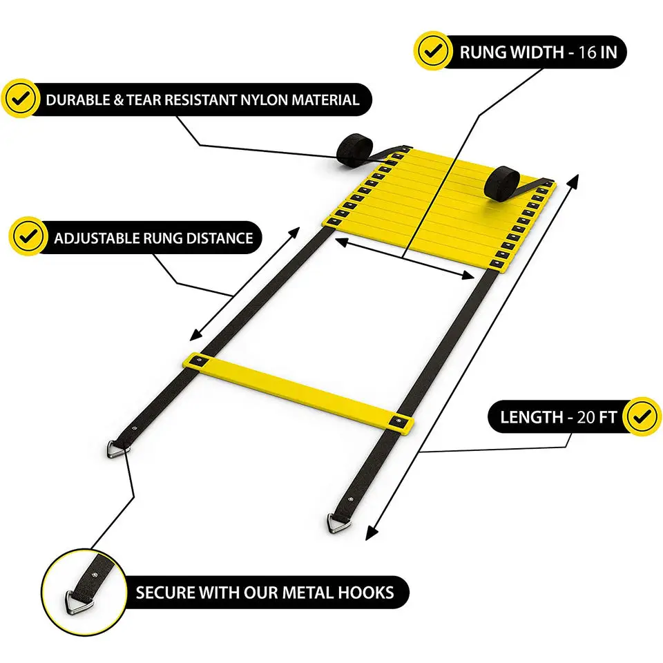 Agility ladder speed training equipment football training equipment with hurdles cones & resistance parachute
