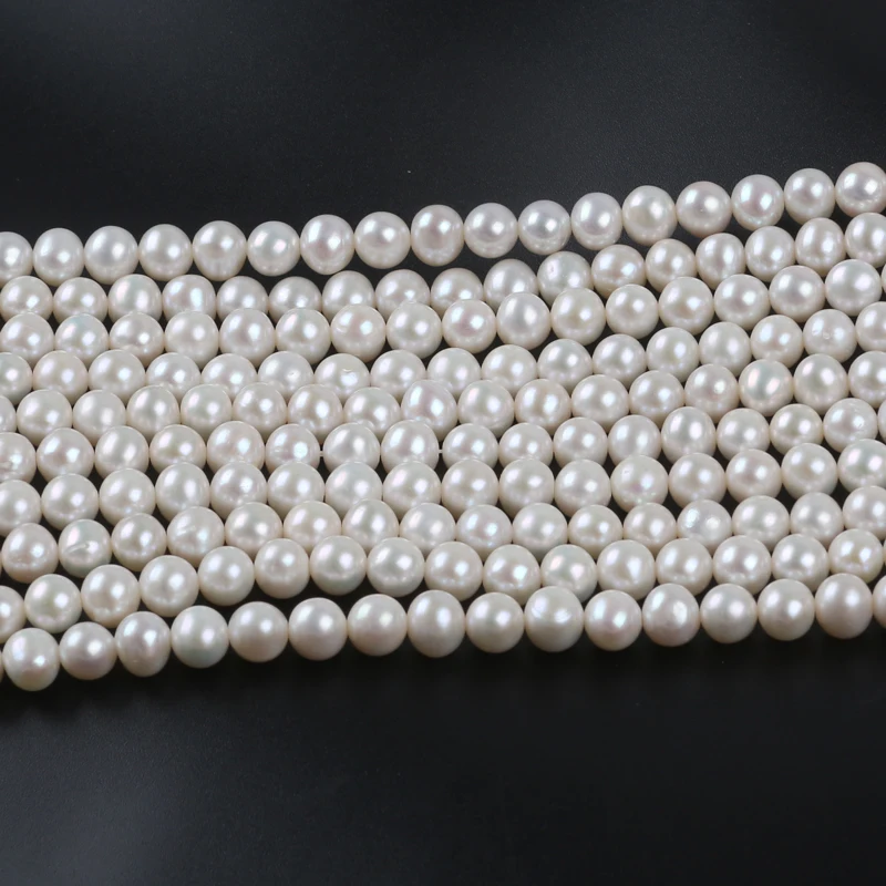 7-8mm 5A 4A 3A 2A A B C D Natural white Loose Real Fresh Water Potato Pearl Beads Strand for jewelry making
