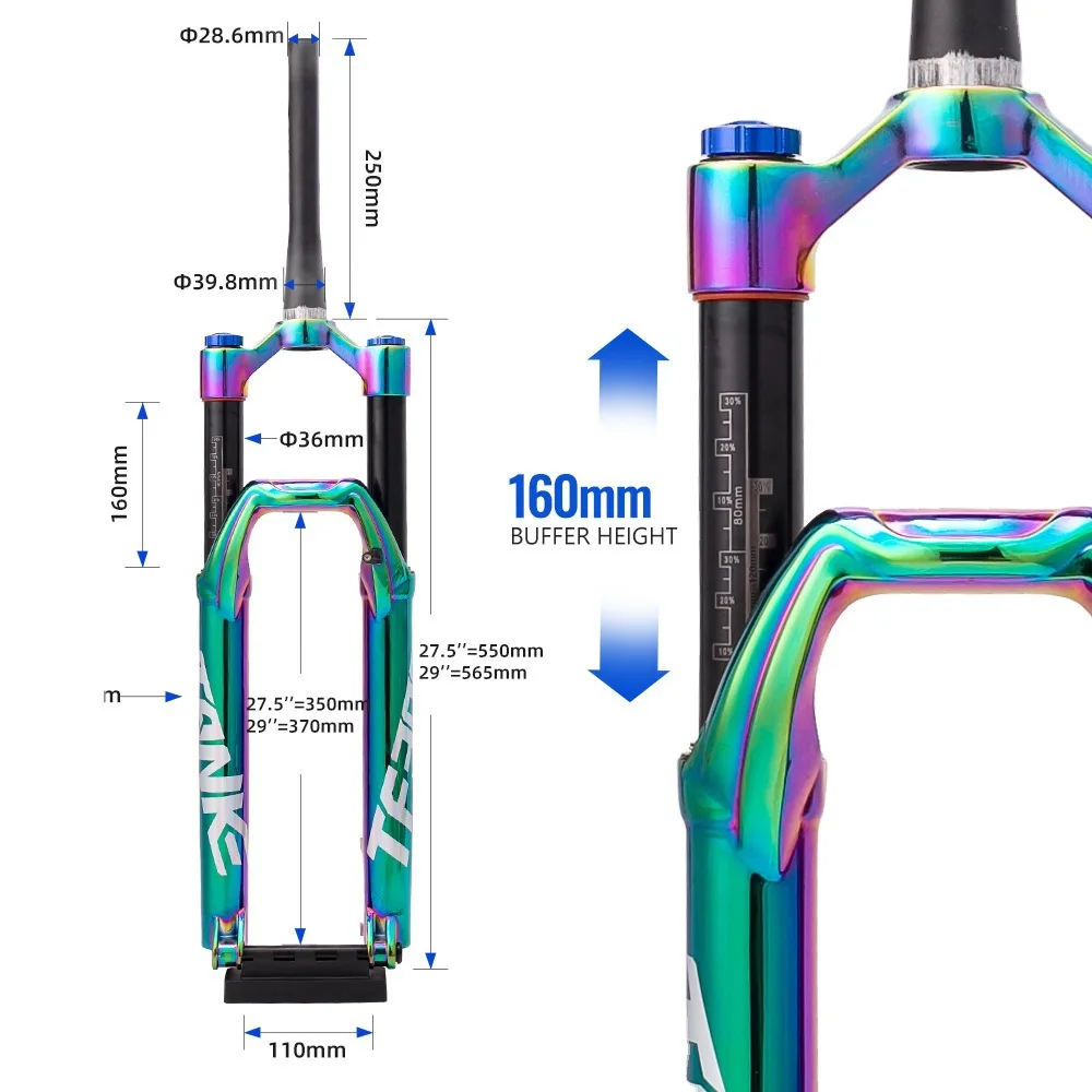 TANKE Bicycle Fork MTB bike Barrel Shaft 27.5 29 A-pillar Aluminum Alloy Shoulder Suspension Bike Fork bicycle parts