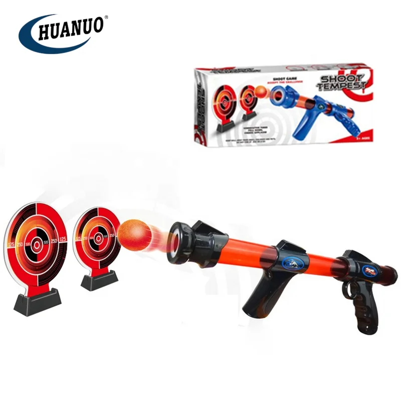 Plastic shooting 10 balls toy gun air soft bullet with 3 targets for kids