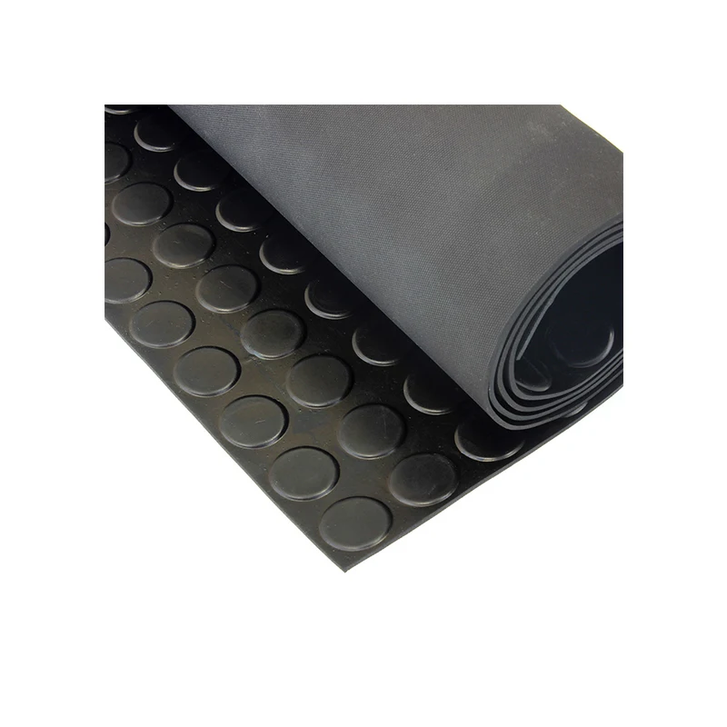 Waterproof Anti-Slip Coin Circular Stud Rubber Matting used in Tap top
