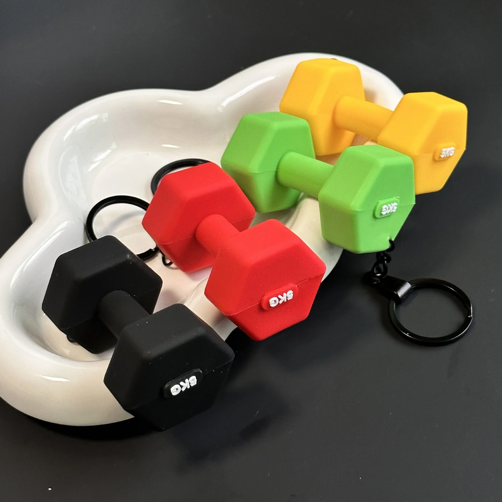 F45 metal handle Kettlebell bumper weight plate dumbbell keychain keyring high quality metal handle 3D shape emboss deboss LOGO