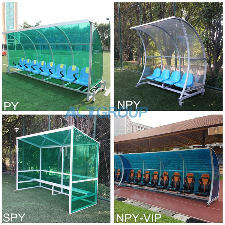 8 seater Soccer player bench football dugout substitute bench with bucket seat