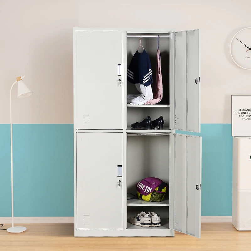 FENGLONG clothing metal cabinets or wardrobe with sliding door factory wholesale simple design bedroom wardrobe design fair