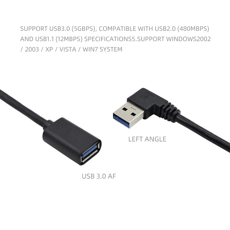 Right left Angle USB3.0 A Male to Female Adapter cable usb2.0 otg extension cable