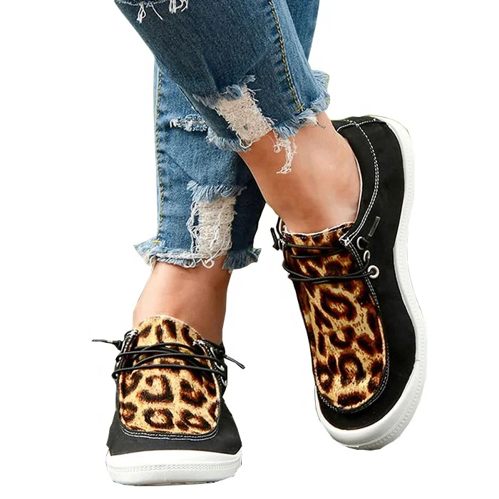 Free Shipping Wholesale Western Style Vintage Women Soft Slip On Camo and Zebra Print Shoes Women Leopard Canvas Shoes