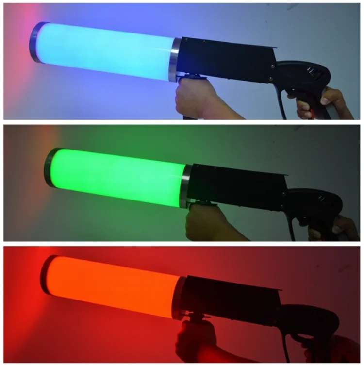 Best selling stage special effect equipment handhold LED co2 jet machine dj carbon dioxide gas gun blaster for ktv disco bar