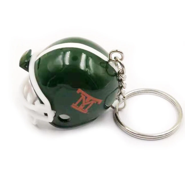 Zinc alloy helmet hat Key chain Metal 3D stereoscopic hockey helmet hat gift key small pendant