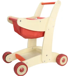 Wholesale High Quality Wooden Role Play Toy Kids Shopping Cart for Kindergarten and Home