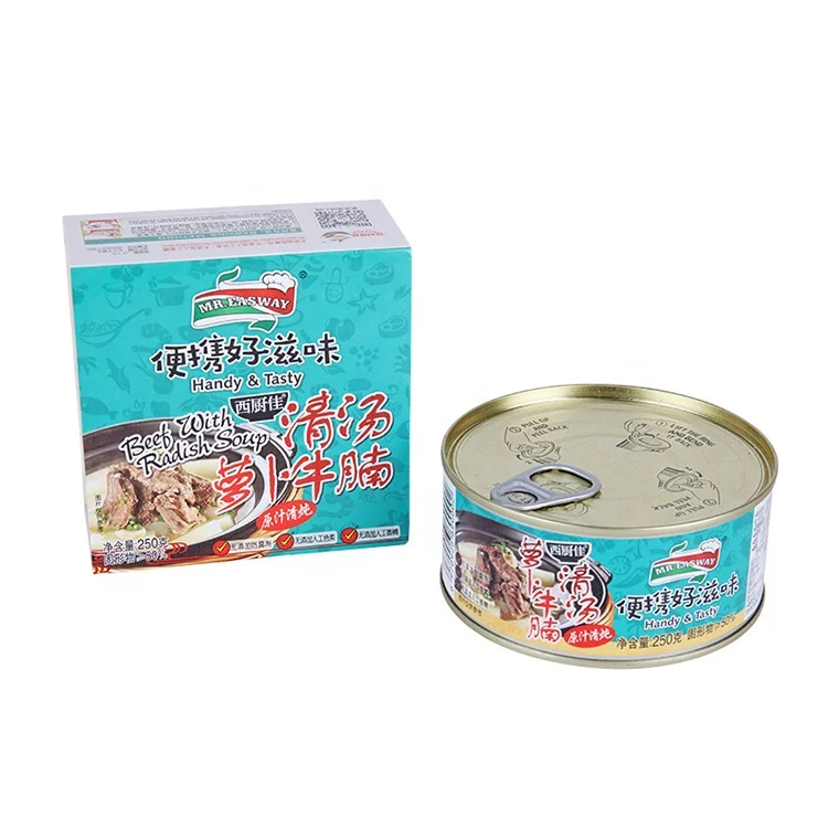 High Quality OEM 250g Sirloin With Radish  Beef Can lunch meat