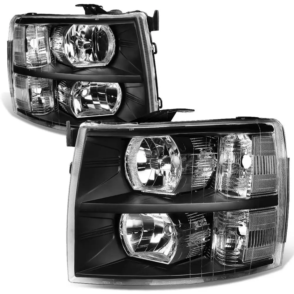 Auto Lamp Apply to 2007 2013 For Chevy Silverado 1500/2500/3500 Pick Up Truck HD Black Housing Head Light