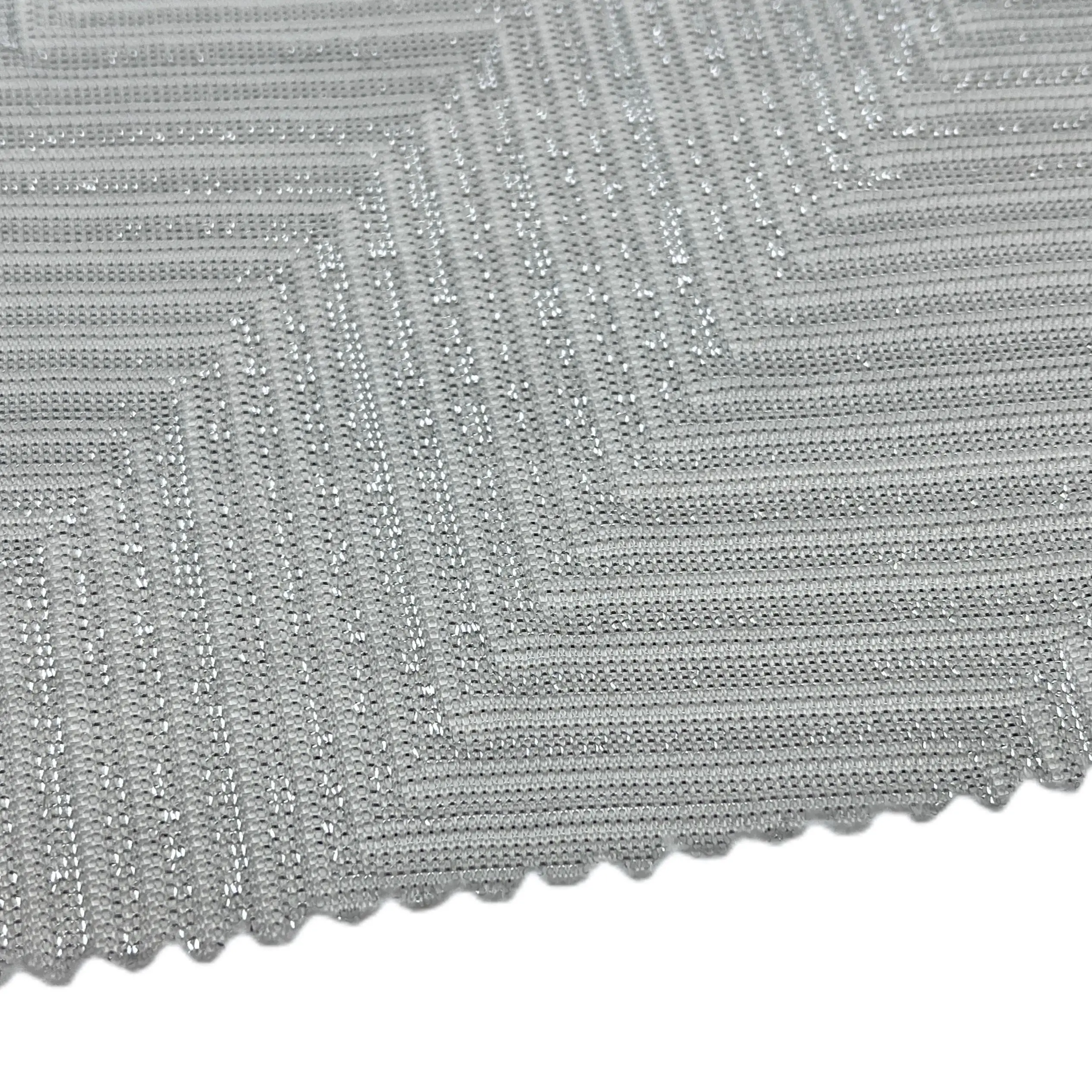 Wholesale good design 100% Polyester jacquard fabric Lurex Knitted With Metallic Yarn Lurex Jersey Metallic Fabric For women Dre