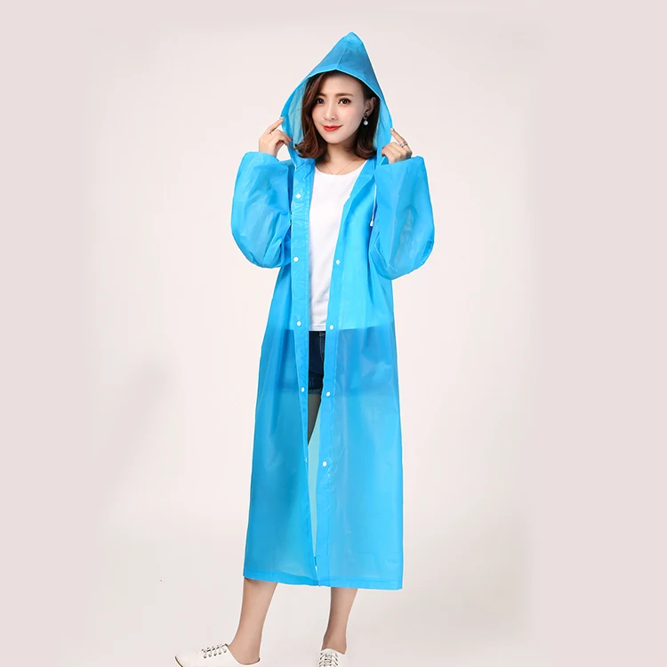 
OEM pink EVA rainwear custom plastic raincoat 
