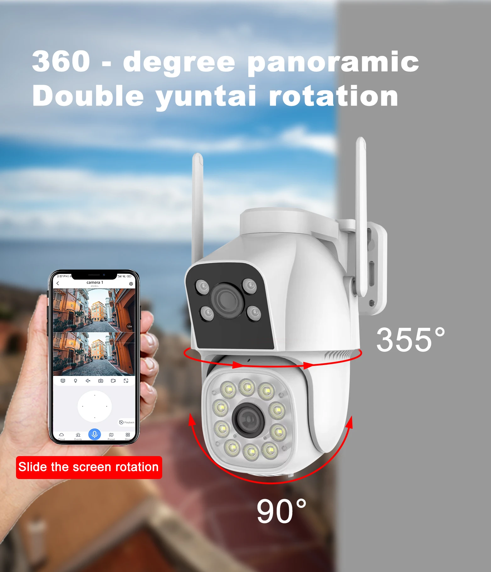 FOSVISION HD 3MP Outdoor Wireless Camera Two Way Audio Microphone Speaker Smart Wifi IP Camera Full Color with Audio