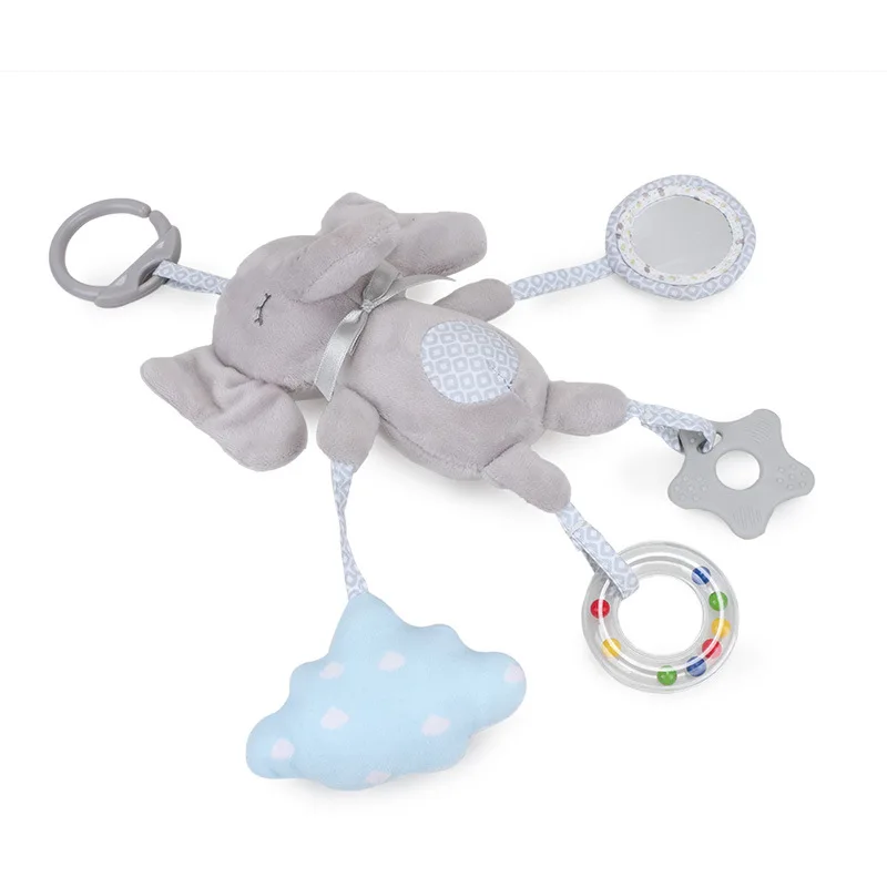 Cartoon animal crib hanging baby stroller bell toy