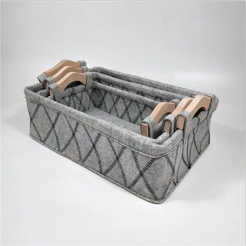 New Customized Fashion Collapsible felt storage box different size organizer sundries storage collection box