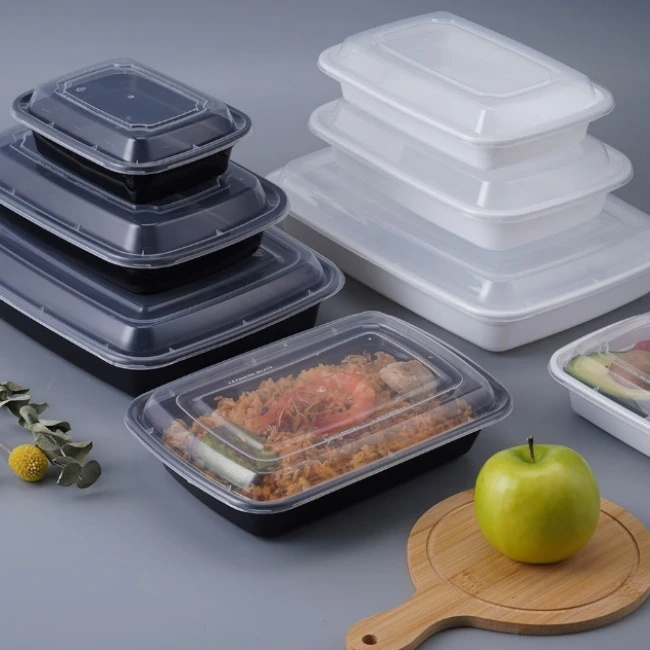 Hot Selling  Clear Rectangular Disposable Plastic Food Container, PP Microwaveable Food Lunch Box