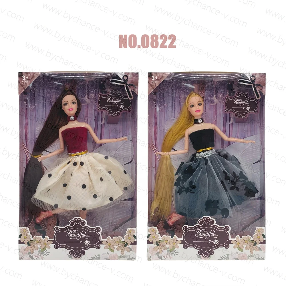 Best gift for young girls wedding groom and bride doll with beautiful evening dress princess dress girls pretend play hot toy