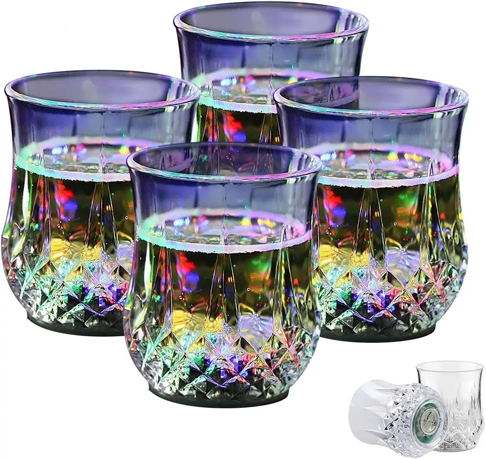 LED Cups Flashing Light up Automatic Water Activated Color Changing Wine Whisky Beer Juice Drinkware Mugs Shot Glass