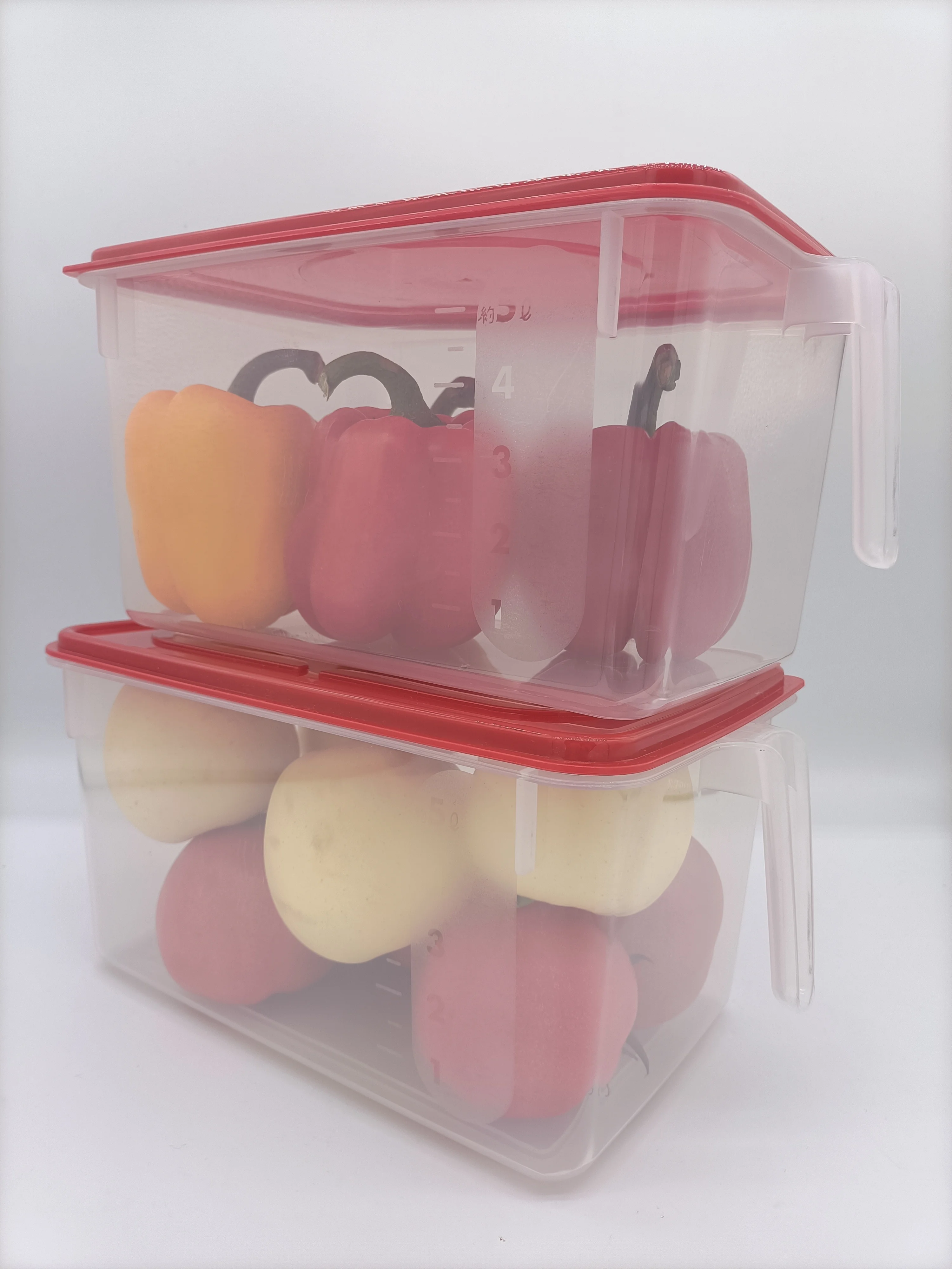 
Food Storage Box with Lid with Handle for Refrigerator Keep Food Fresh,refrigerator Crisper BPA Free Plastic Kitchen Square >5L 