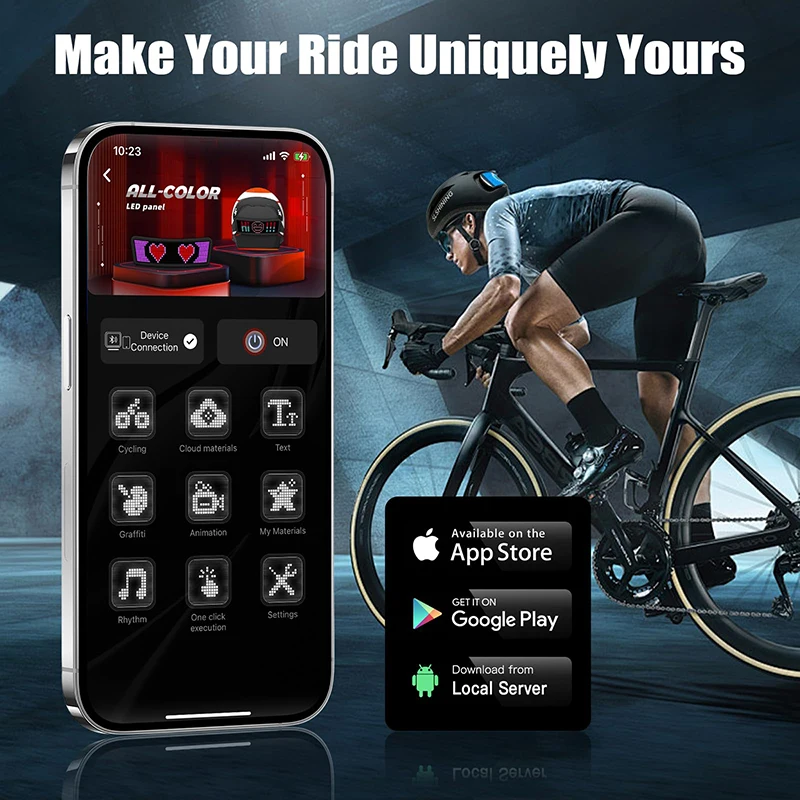 Smart APP Bluetooth LED Display Helmet Sports Mountain Motorcycle Outdoor Riding Bike LED Helmet Light