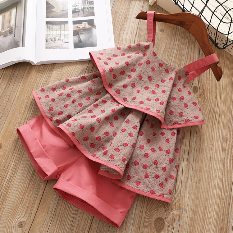 kids clothing Summer Sleeveless Camisole Top Polka Dot Pattern Shorts Girl Clothes Set 2019 Fashion Children Wear