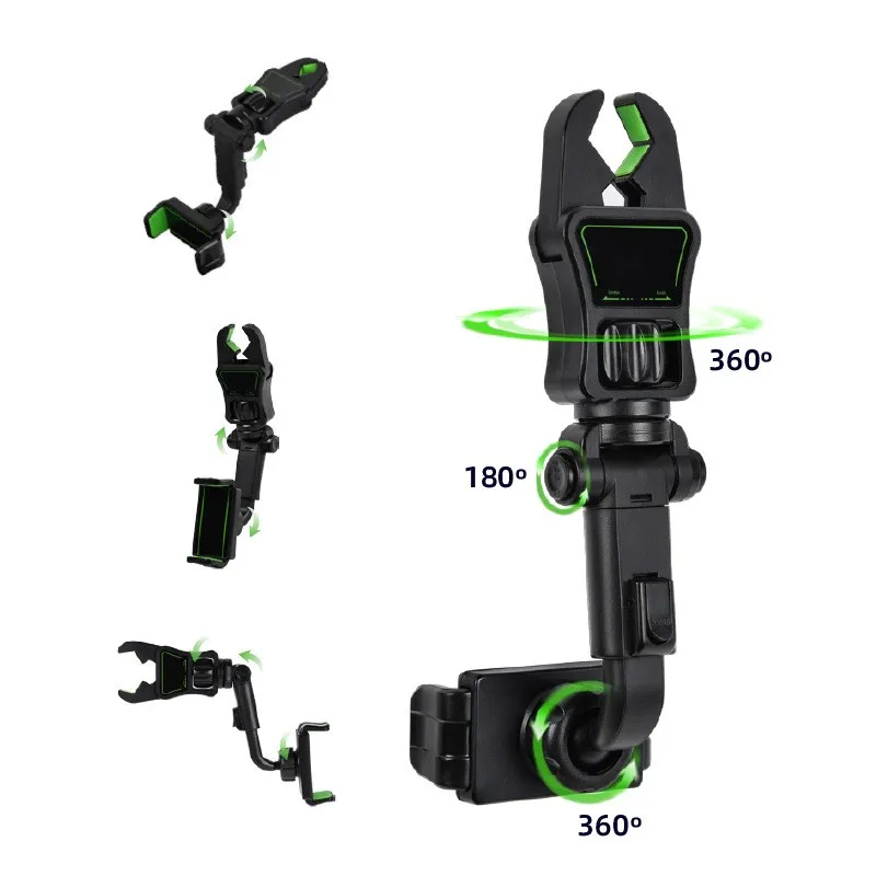 2022 2 In 1 Universal Accessories Rearview Mirror Air Vent Gravity Mount 360 Rotatable Retractable Mobile Cell Car Phone Holder