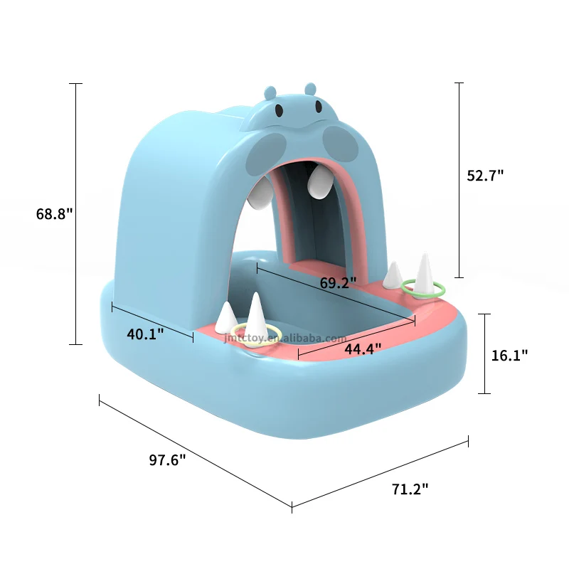 Inflatable hippo pattern summer family funny water sport pool