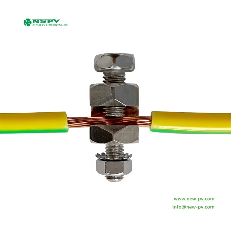 NSPV Factory Supply Solar Panel Earthing Clamps Copper Earth Grounding Lugs For Solar System Protection