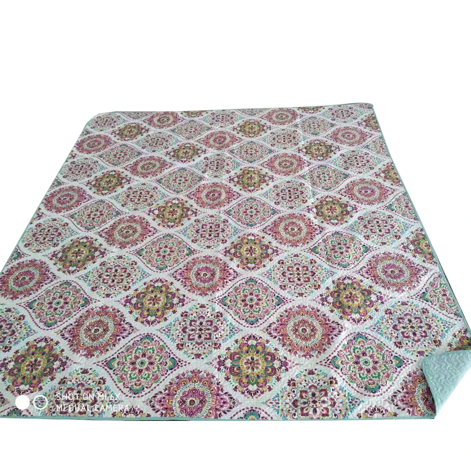 Good quality home textile 100%polyester patchwork printing bedspread quilt