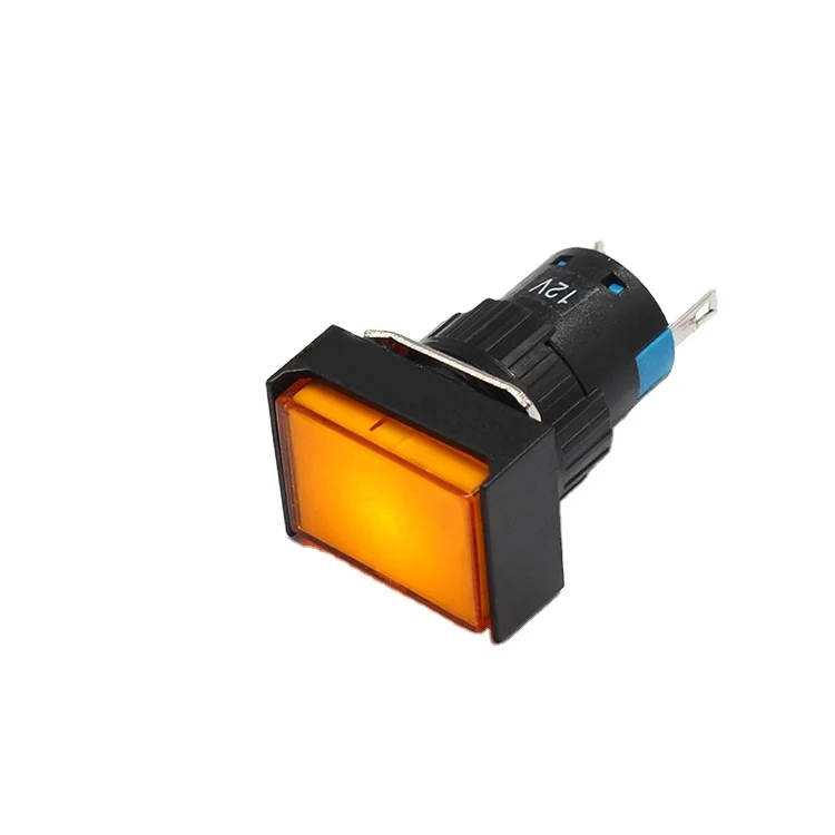 rectangle AD16 Indicator lamp signal lamp sodler pins push button type pilot lamp