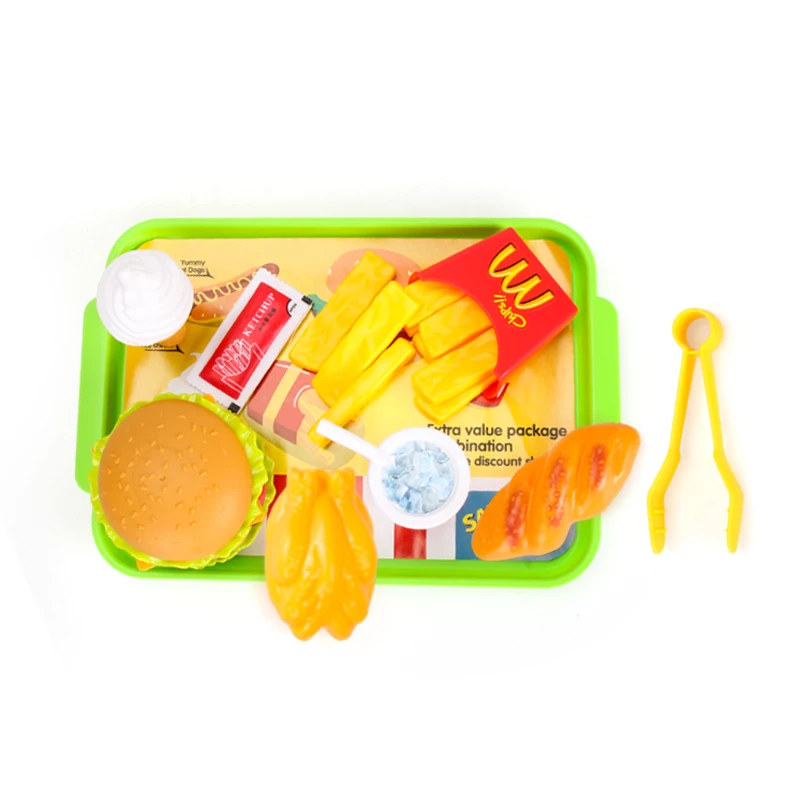FiveStar Kids Plastic Hamburger Kitchen Toys Food Play Set, Pretend Fast Food Set Toy For Kid